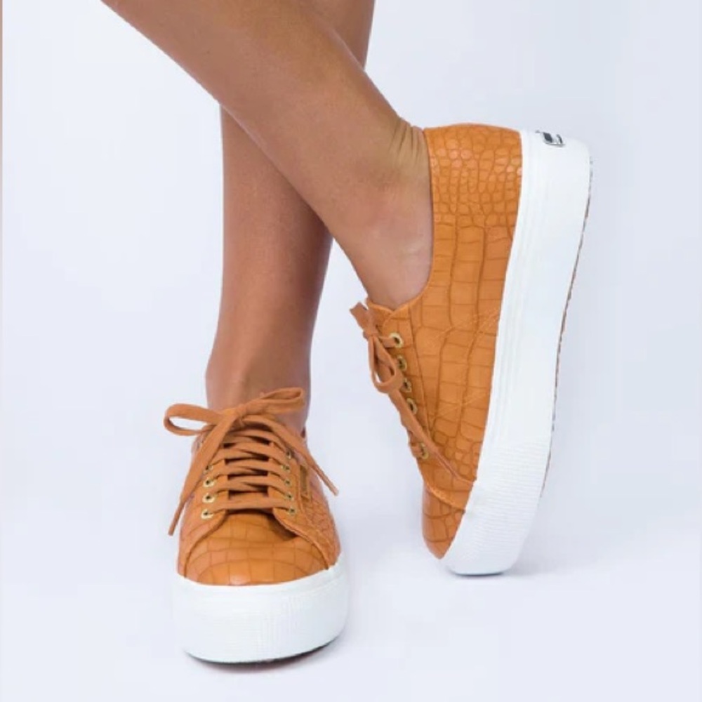 SUPERGA Crocodile Platform Sneakers